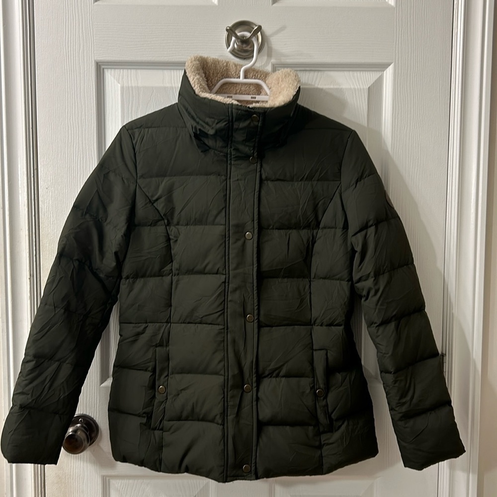 Ralph Lauren down filled jacket green women’s size small warm soft comfy